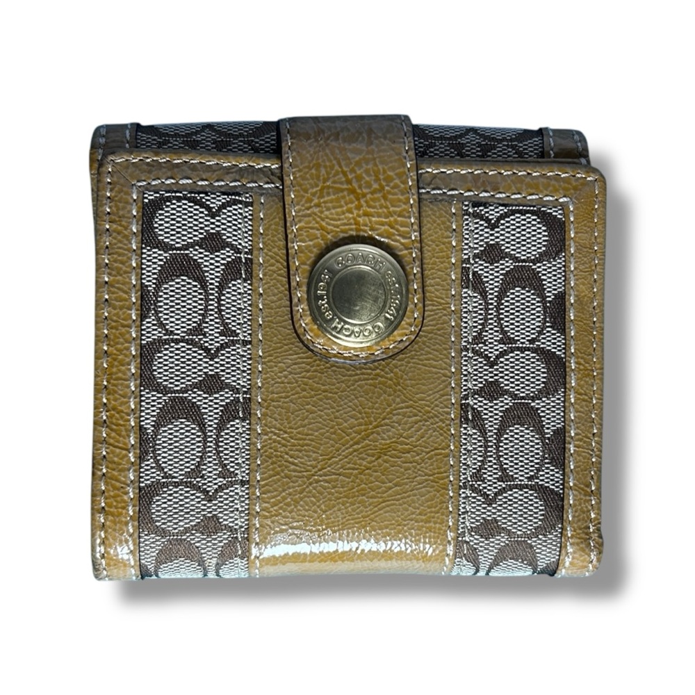 Coach Ergo Signature Brown Snap Closure Bifold Wallet - “Fatima”